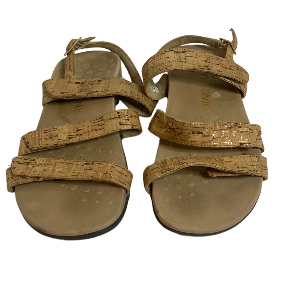Vionic Teagan in cork adjustable sandals. 8